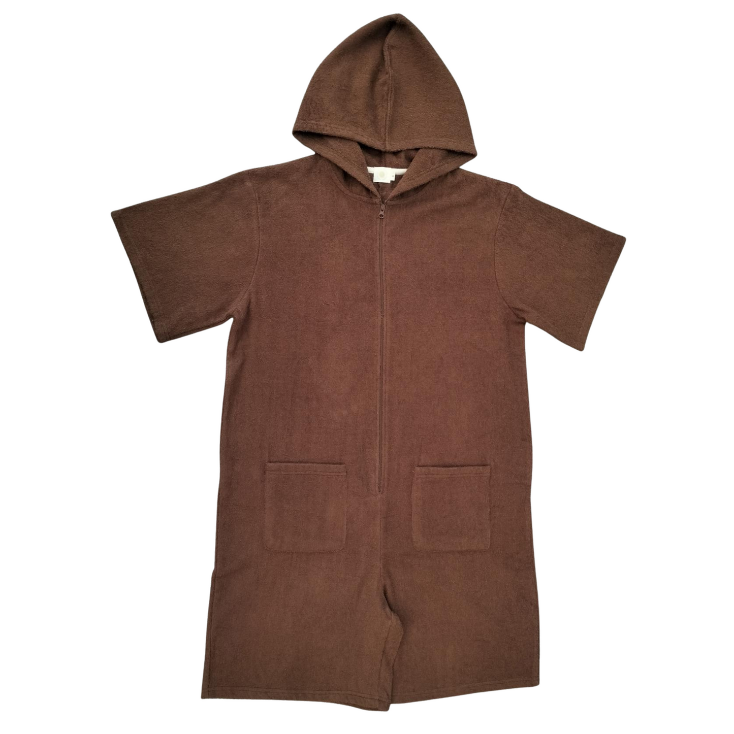 Brown hooded garment on a white background