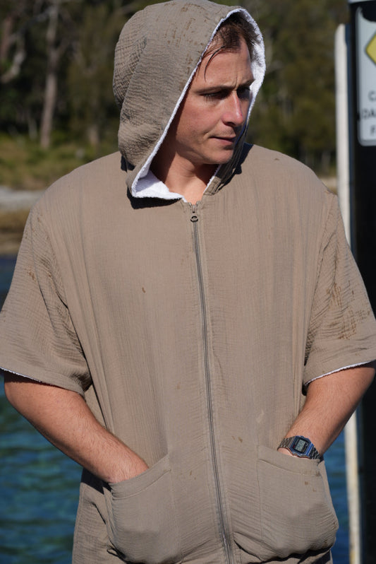 Adult's Zip-Up Beach Towel Robe