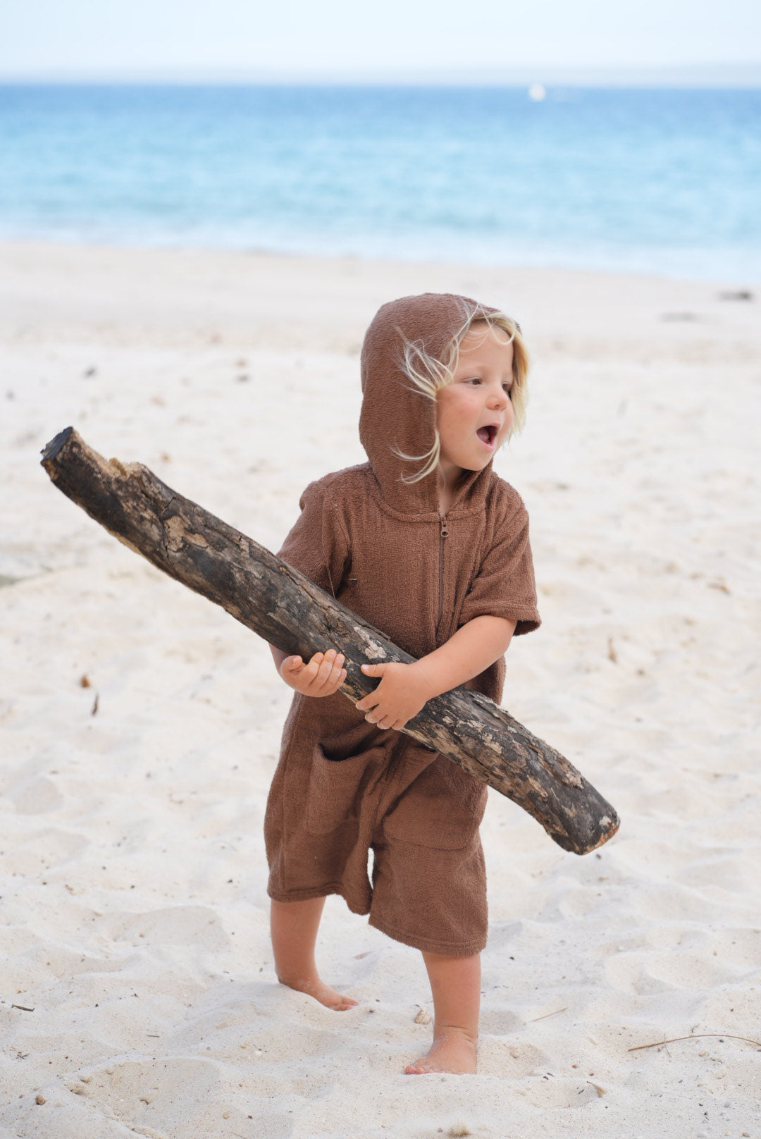 Kid's Zip-Up Jumpsuit Towel