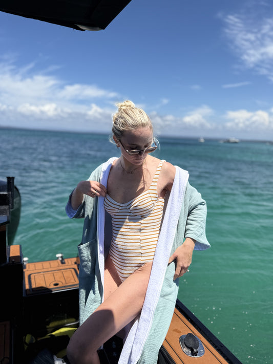 Adult's Zip-Up Beach Towel Robe